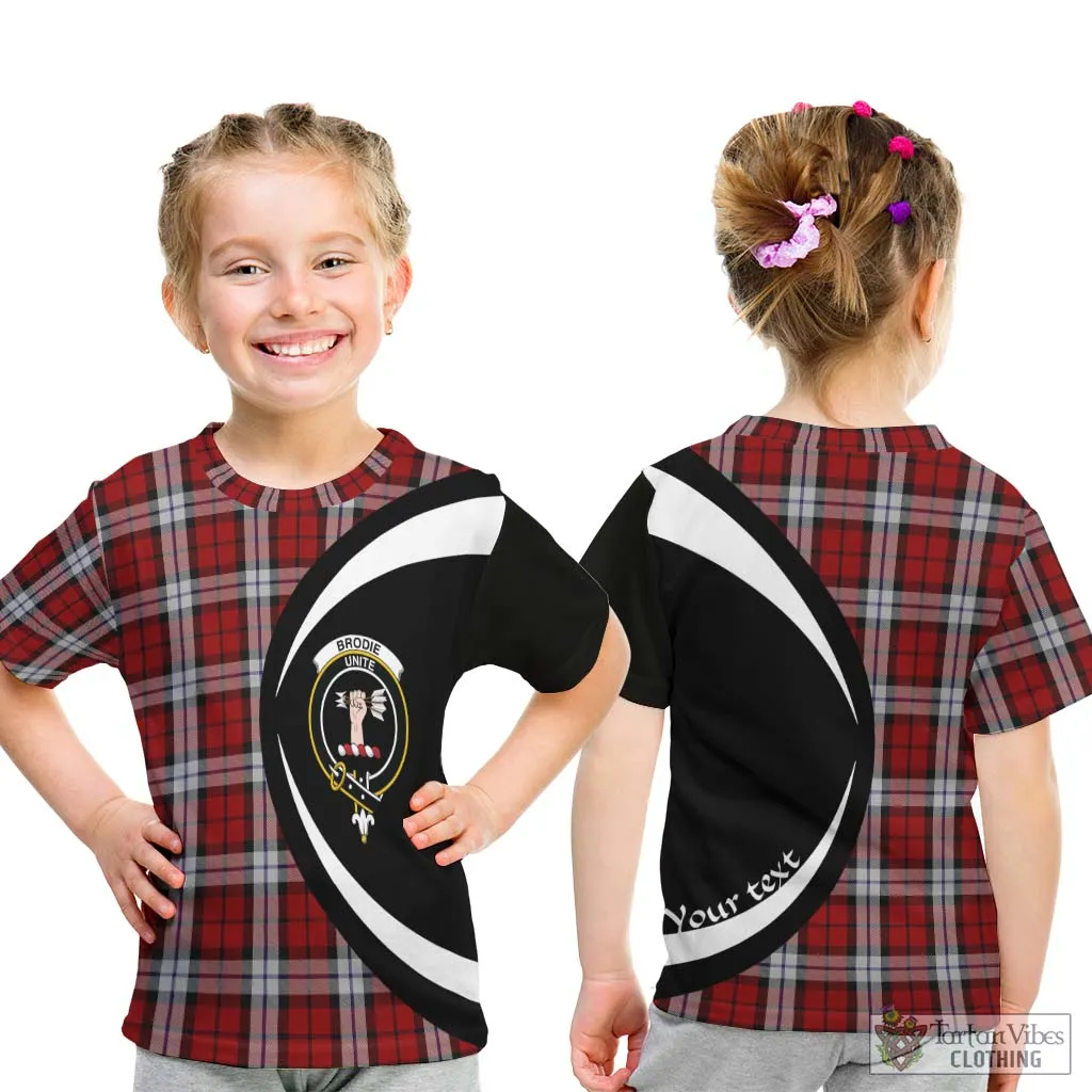 Brodie Dress Tartan Kid T-Shirt with Family Crest Circle Style