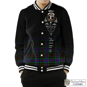 Brodie Hunting Modern Tartan Baseball Jacket Featuring Alba Gu Brath Family Crest Celtic Inspired