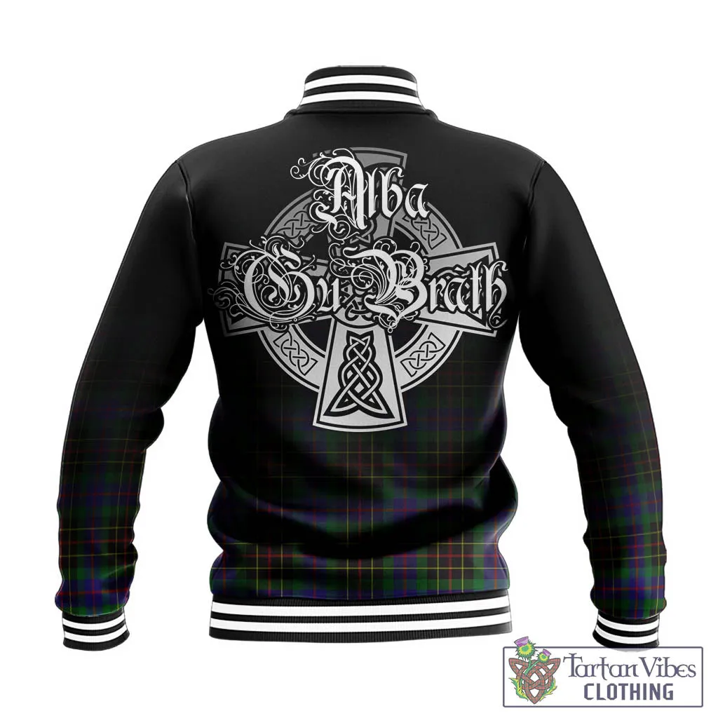 Brodie Hunting Modern Tartan Baseball Jacket Featuring Alba Gu Brath Family Crest Celtic Inspired