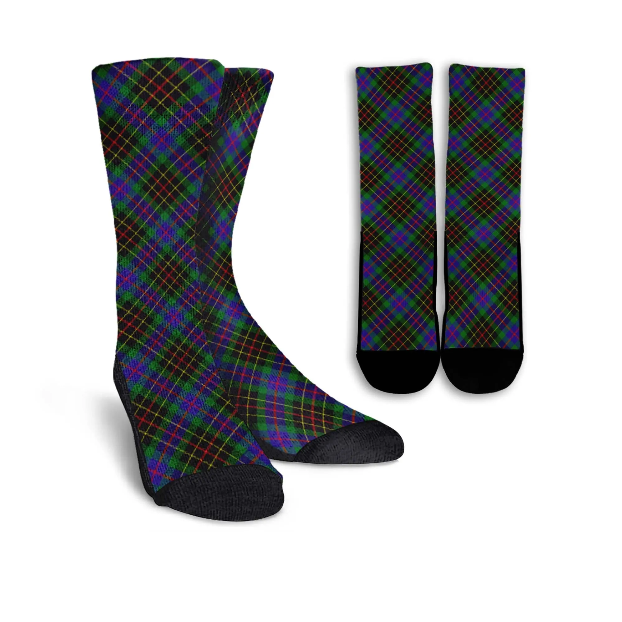 Brodie Hunting Modern Tartan Crew Socks Cross Tartan Style