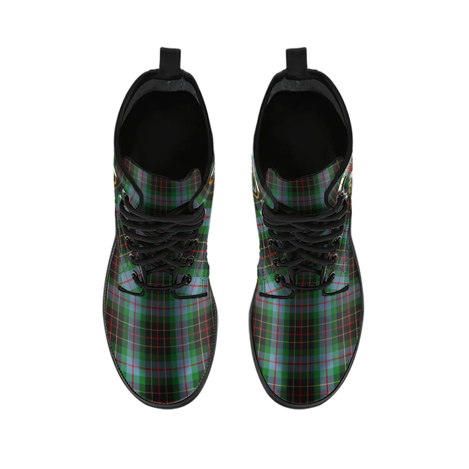 Brodie Hunting Tartan Leather Boots with Family Crest