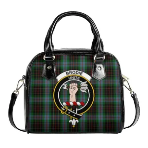 Brodie Hunting Tartan Shoulder Handbags with Family Crest