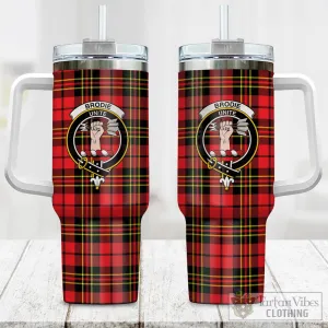 Brodie Modern Tartan and Family Crest Tumbler with Handle