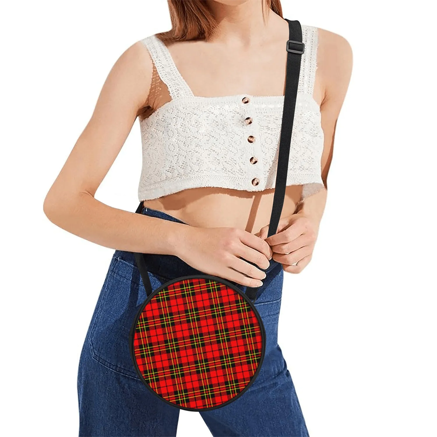 Brodie Modern Tartan Round Satchel Bags