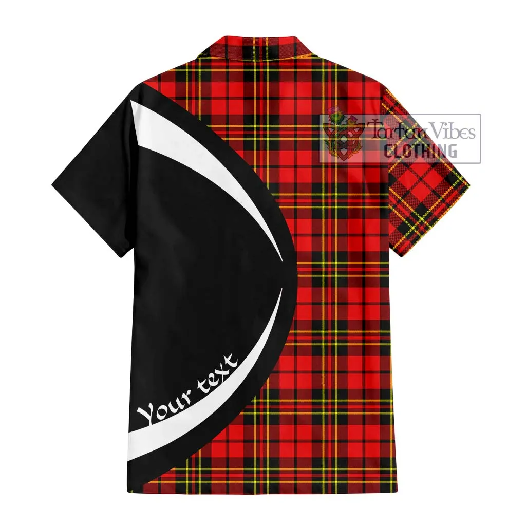 Brodie Modern Tartan Short Sleeve Button Up with Family Crest Circle Style