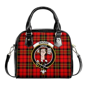 Brodie Modern Tartan Shoulder Handbags with Family Crest