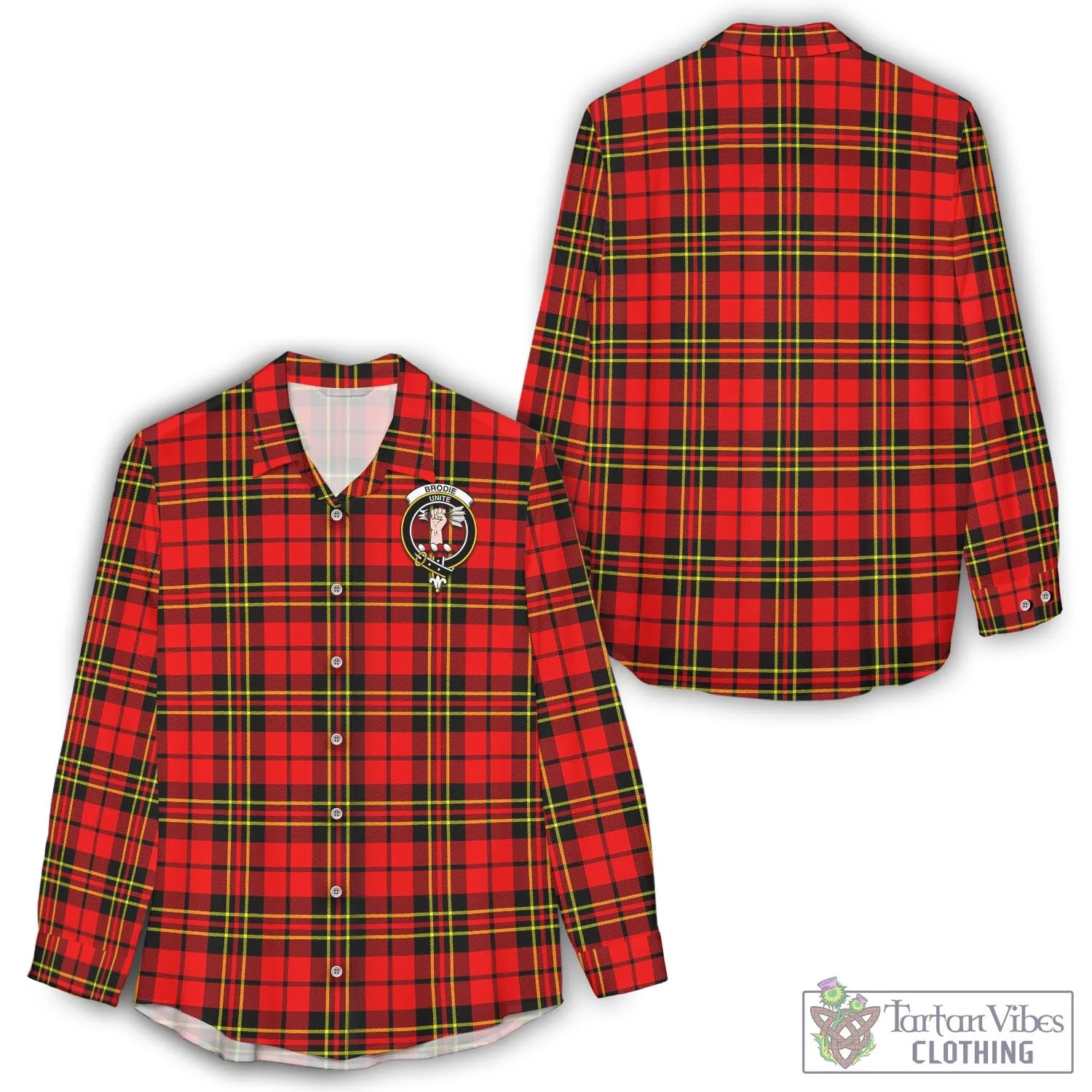 Brodie Modern Tartan Women's Casual Shirt with Family Crest