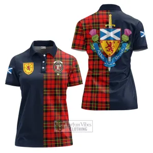 Brodie Modern Tartan Women's Polo Shirt Alba with Scottish Lion Royal Arm Half Style