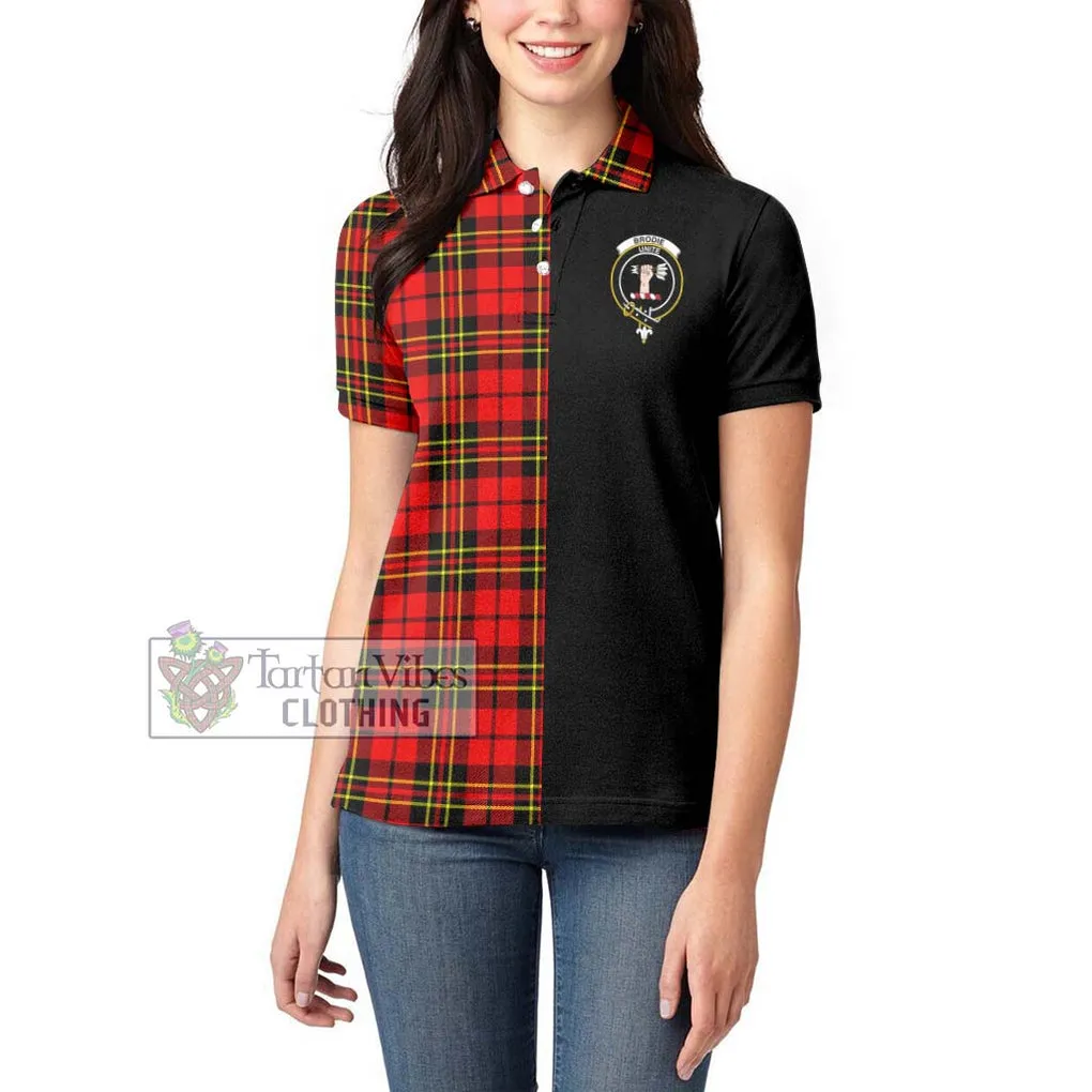 Brodie Modern Tartan Women's Polo Shirt with Family Crest and Half Of Me Style