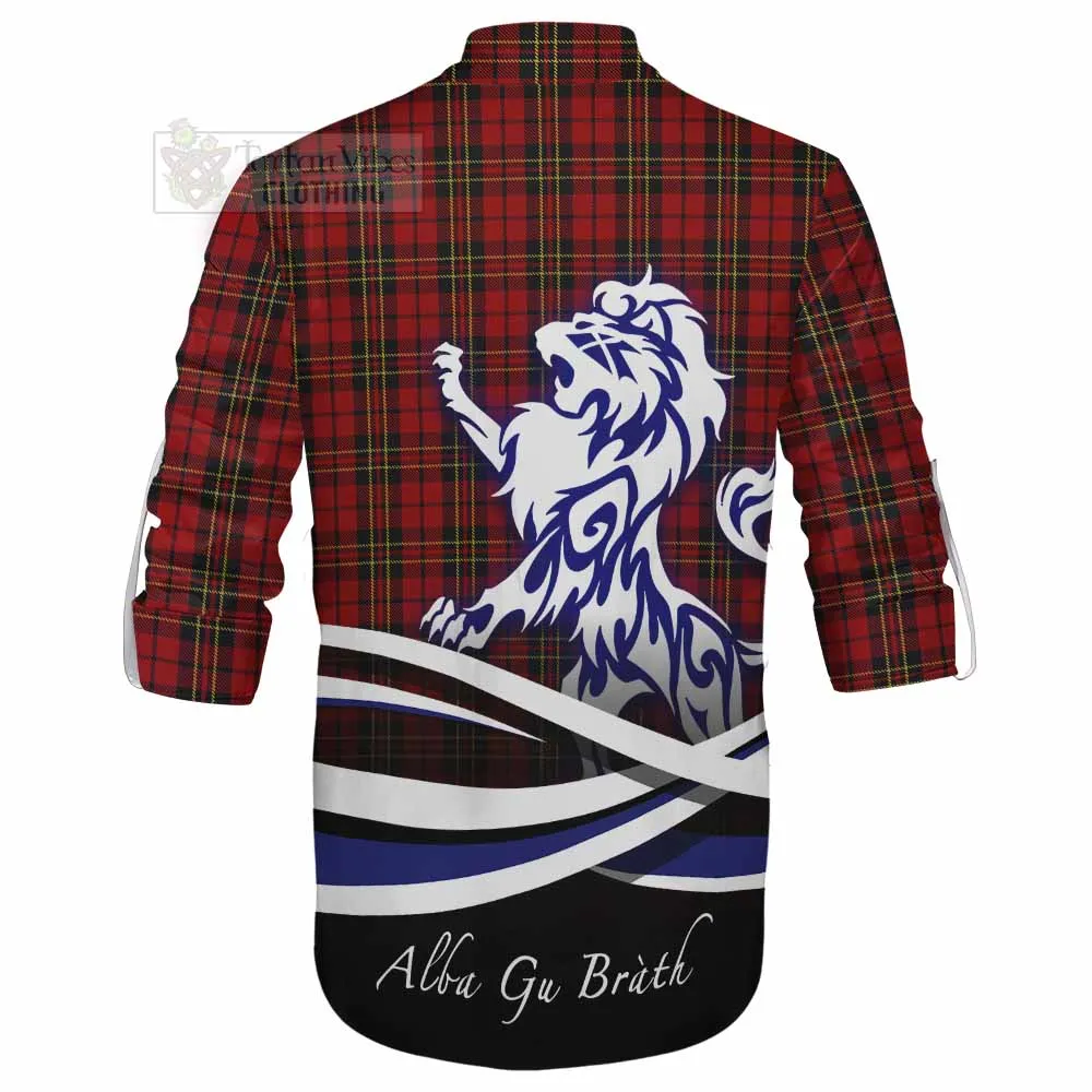 Brodie Tartan Ghillie Kilt Shirt with Alba Gu Brath Regal Lion Emblem