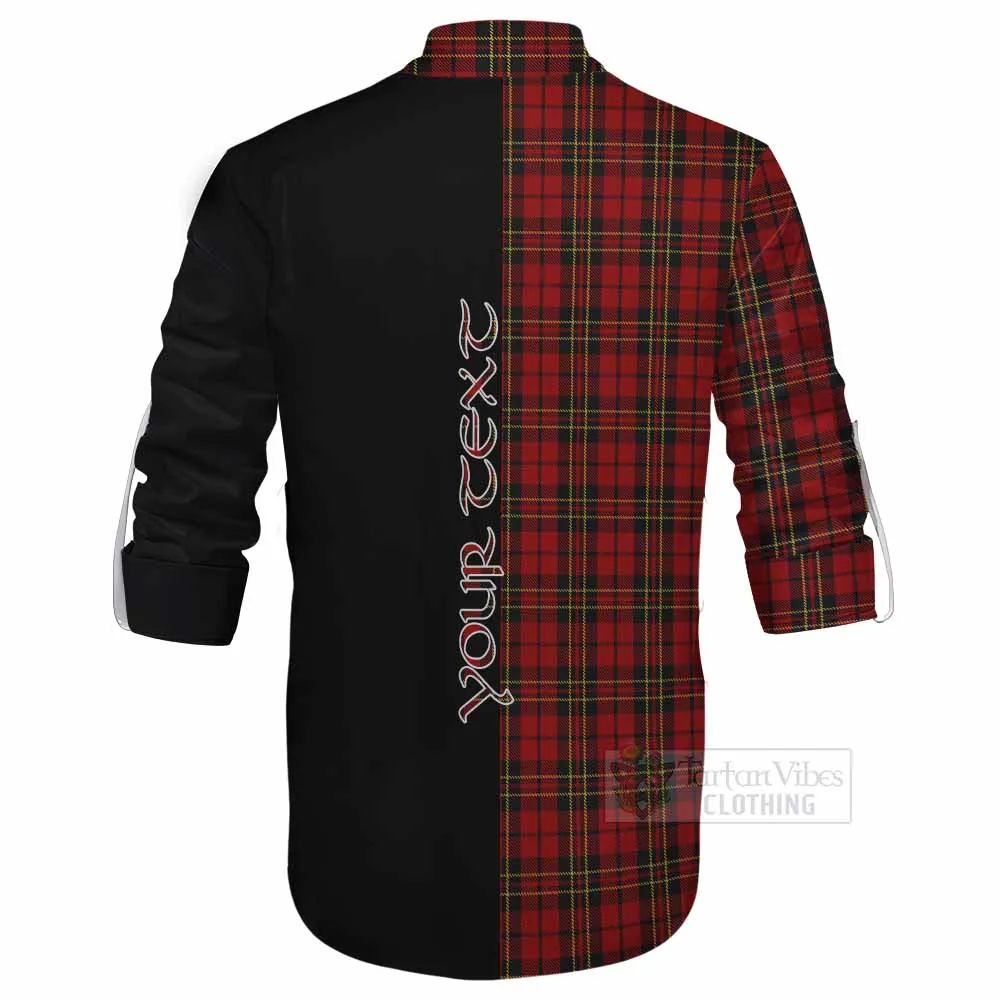 Brodie Tartan Ghillie Kilt Shirt with Family Crest and Half Of Me Style