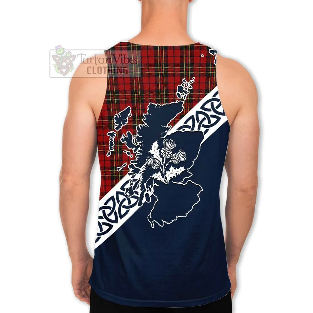 Brodie Tartan Men's Tank Top Featuring Thistle and Scotland Map