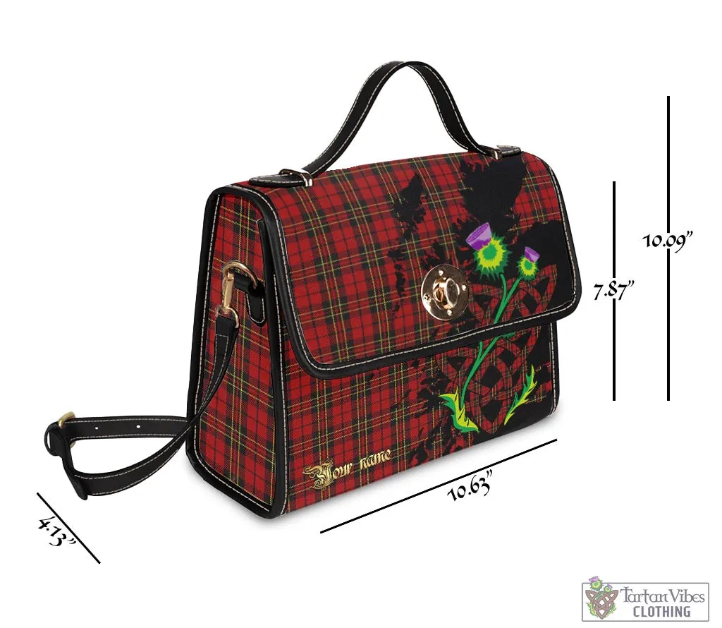 Brodie Tartan Waterproof Canvas Bag with Scotland Map and Thistle Celtic Accents