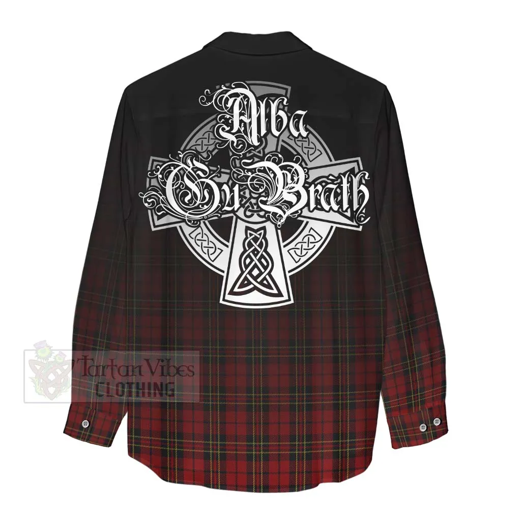 Brodie Tartan Women's Casual Shirt Featuring Alba Gu Brath Family Crest Celtic Inspired