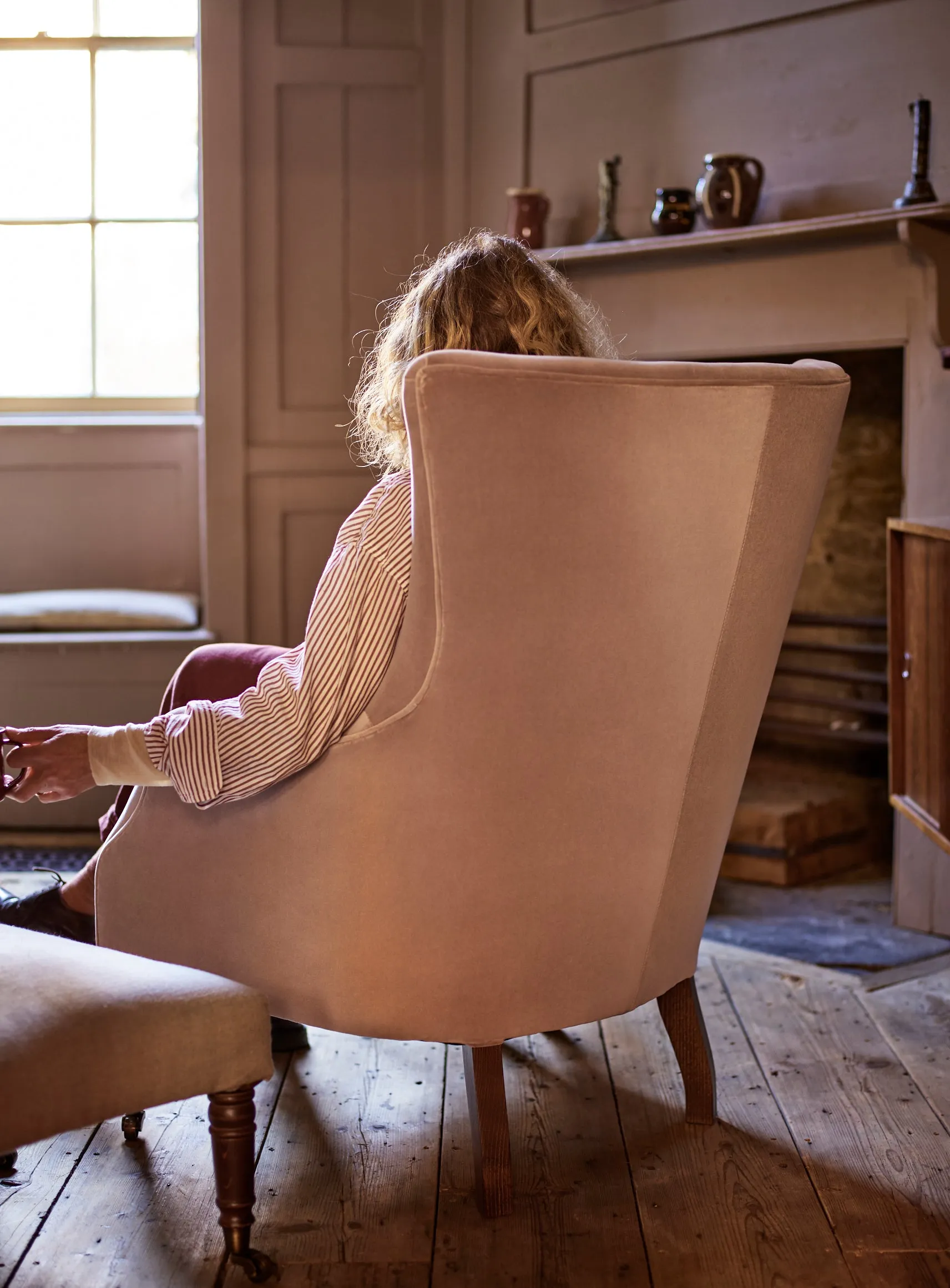 Bromley Wingback Chair, Clover Velvet