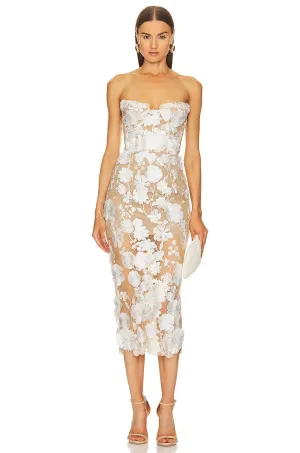 Bronx and Banco Jasmine Midi Dress in White & Floral