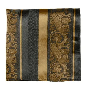 Bronze and Black Silk Pocket Square