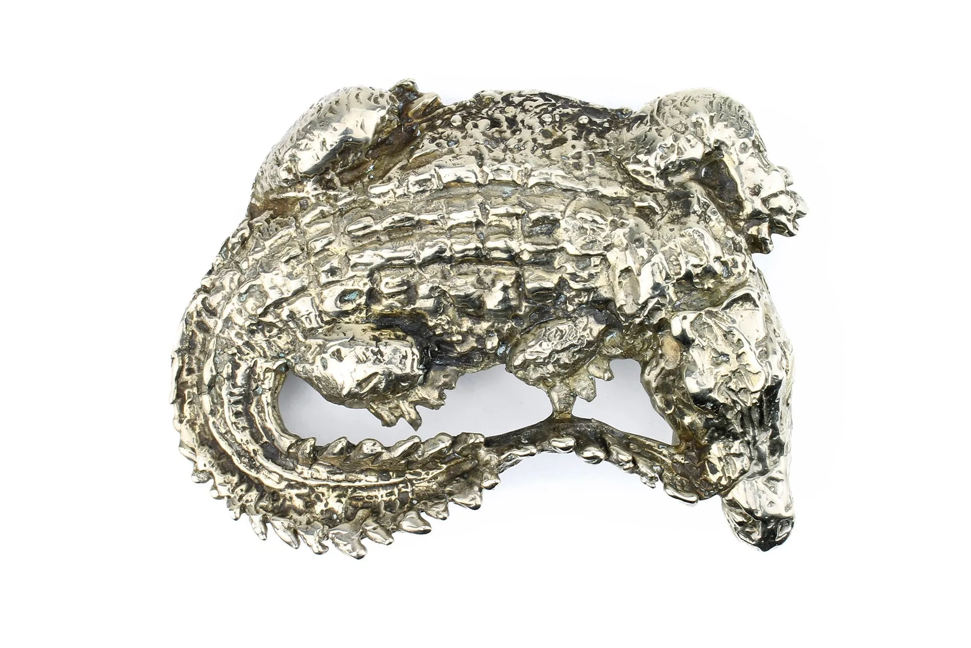 Bronze Curled Crocodile Buckle 40mm