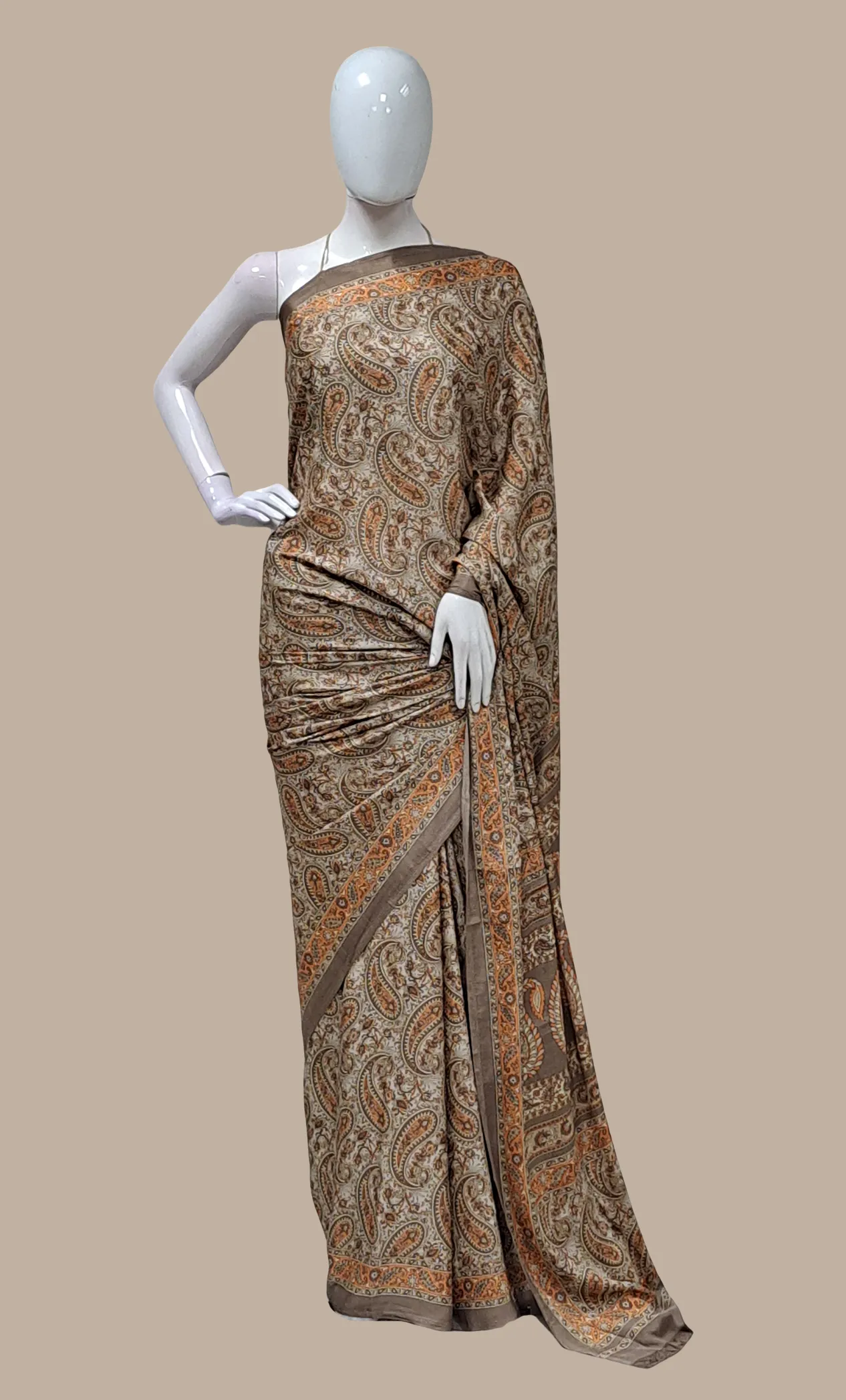 Bronze Printed Sari