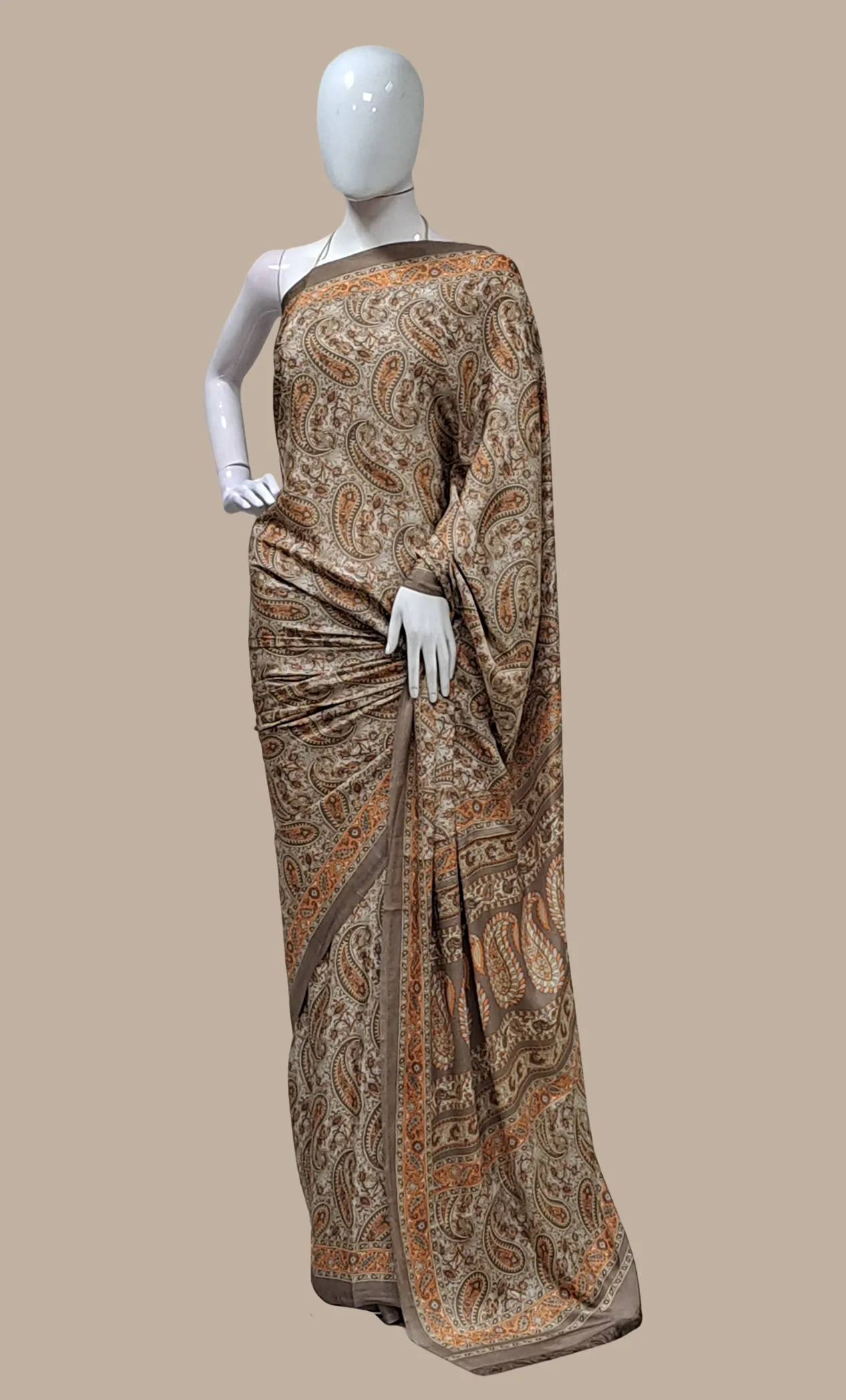 Bronze Printed Sari