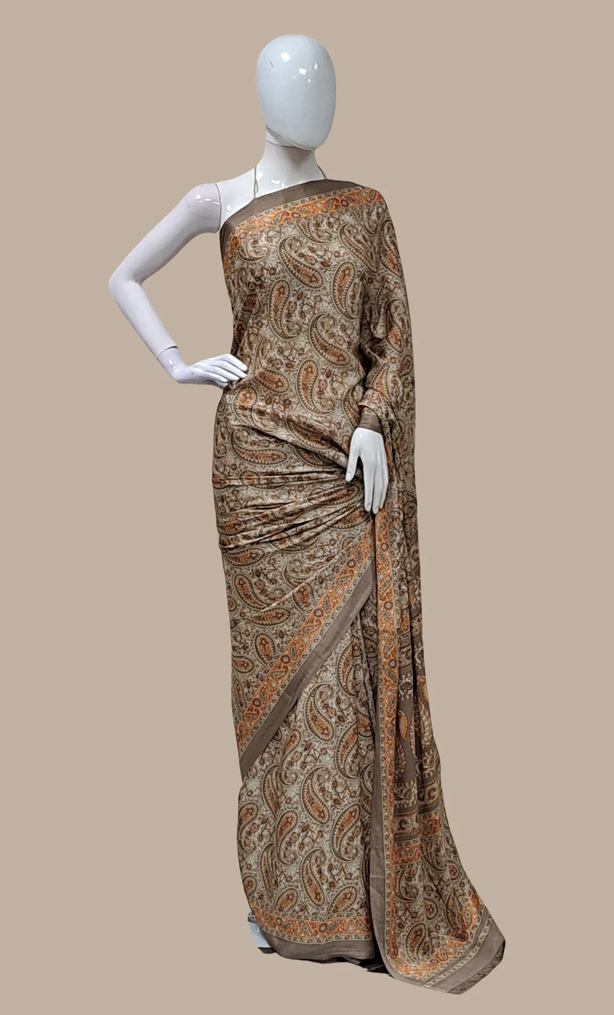 Bronze Printed Sari