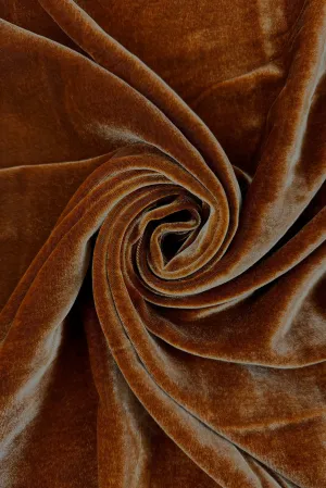 Bronze Silk Rayon Velvet Fabric