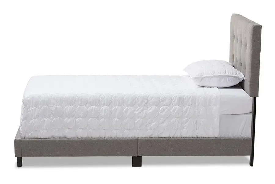 Brookfield Light Grey Fabric Box Spring Bed (Twin)