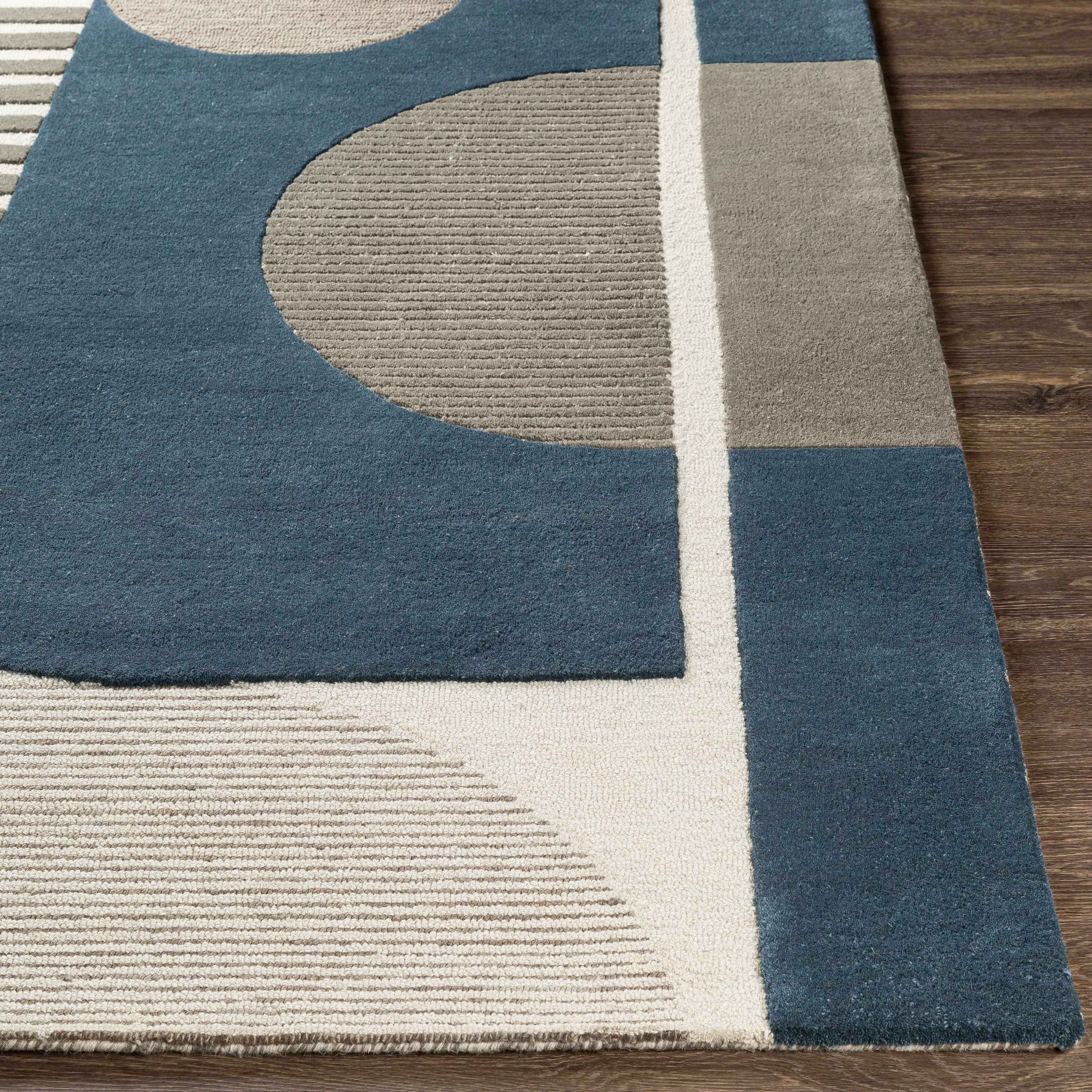 Brooklyn Blue&Gray Modern Wool Rug