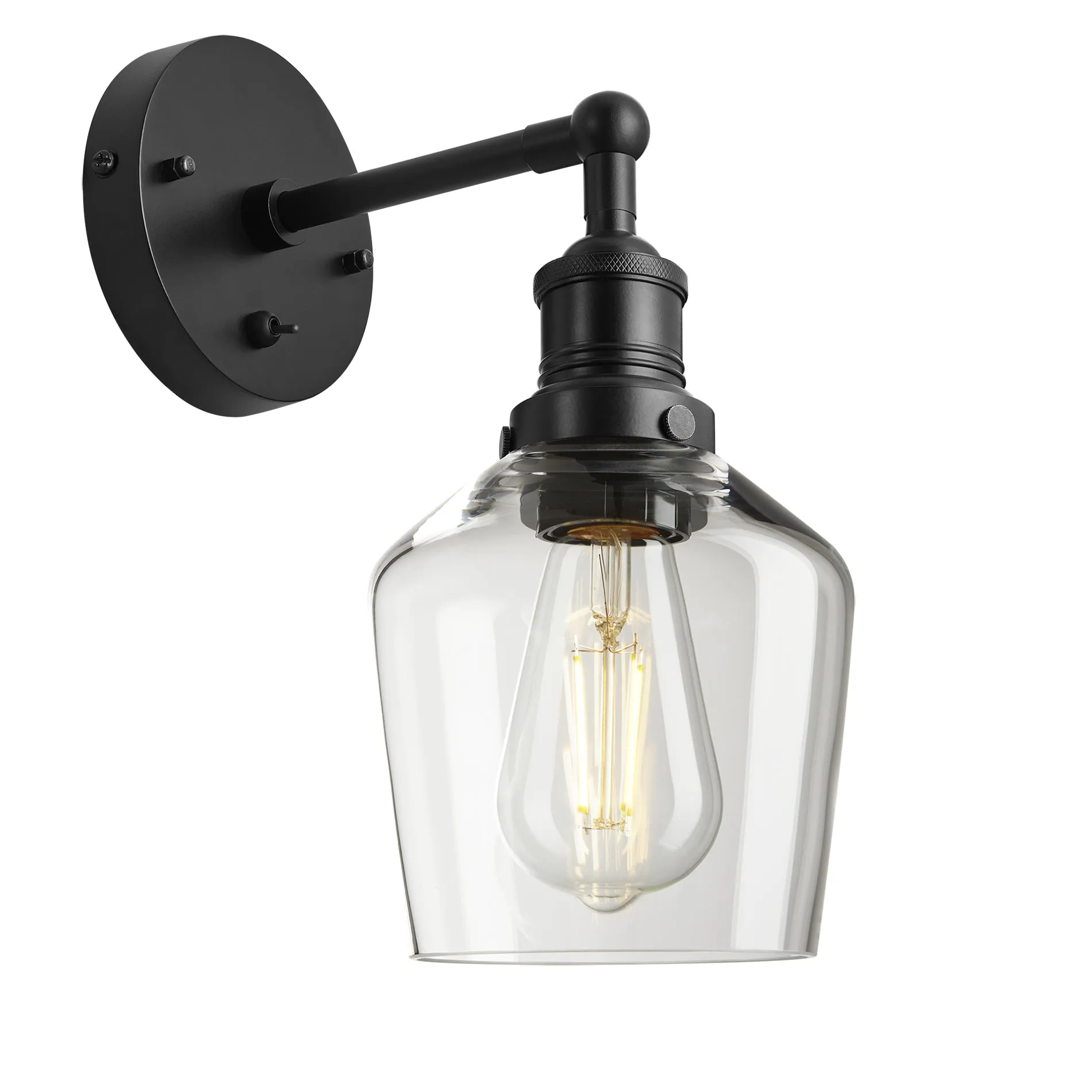 Brooklyn Glass Schoolhouse Wall Light - 5.5 Inch - Clear