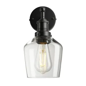 Brooklyn Glass Schoolhouse Wall Light - 5.5 Inch - Clear