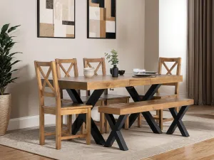 Brooklyn Light Extendable Cross Leg Dining Table (140cm - 180cm)