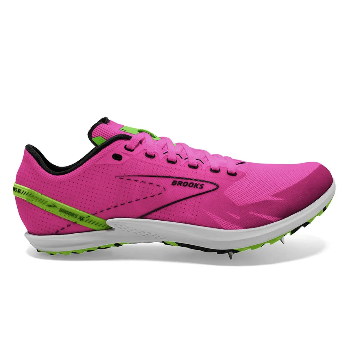 Brooks Draft XC Cross Country | Pink Glo/green/black