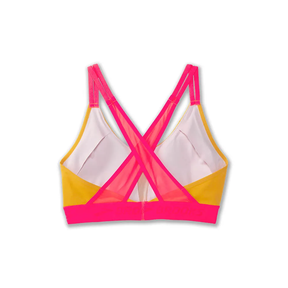 Brooks | Drive Plunge Run Bra 2.0 | Sun Glow/Hyper Pink