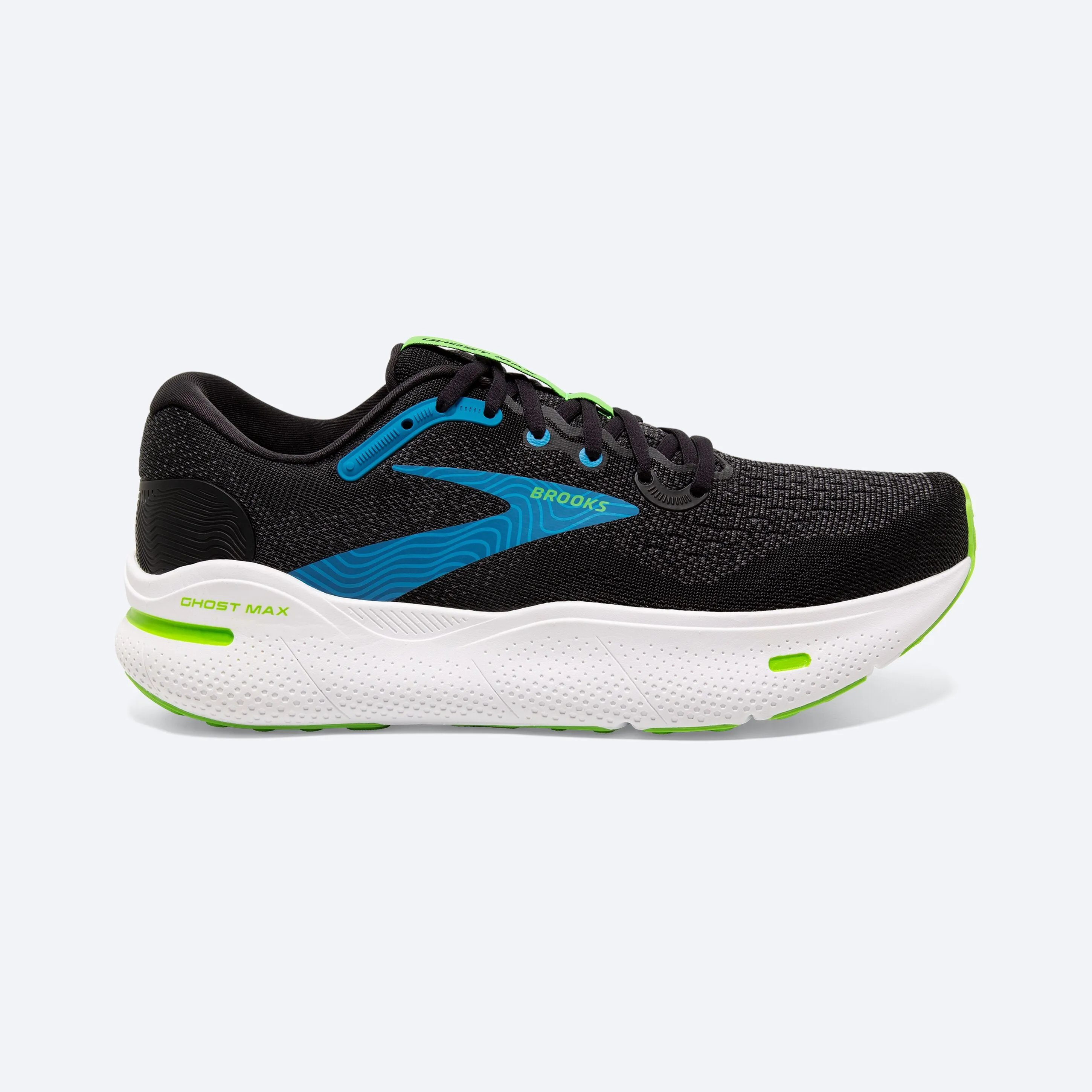 Brooks Ghost Max Men's Running Shoe in Black/Orange/Cloud & Black/Atomic Blue/Jasmine Available in Wide Widths