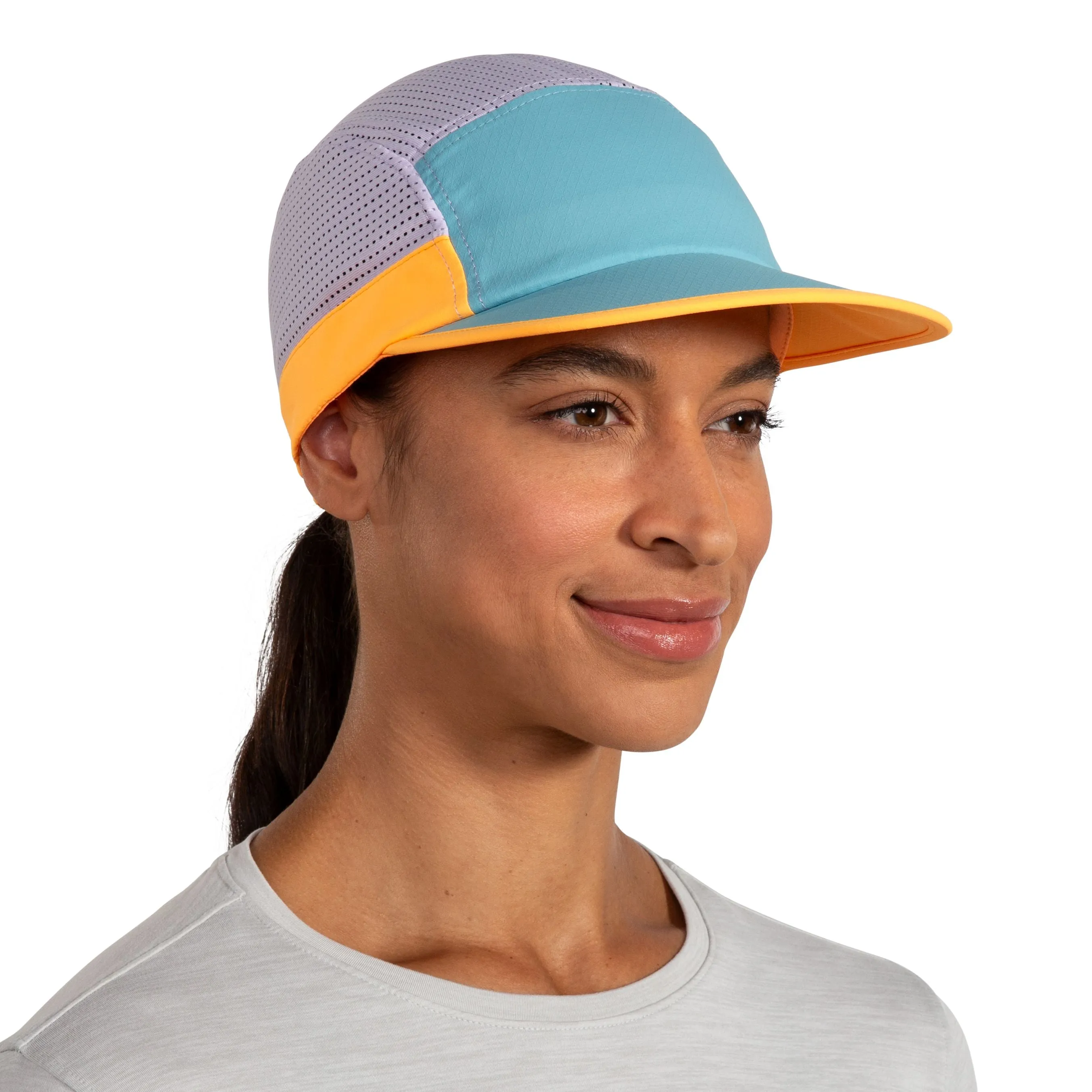 Brooks | Propel Mesh Hat | Unisex | Aqua/Light Purple/Orange Pop