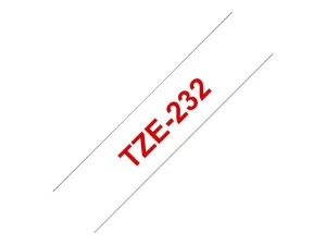 Brother Laminated Tape Tze-232 - Red On White