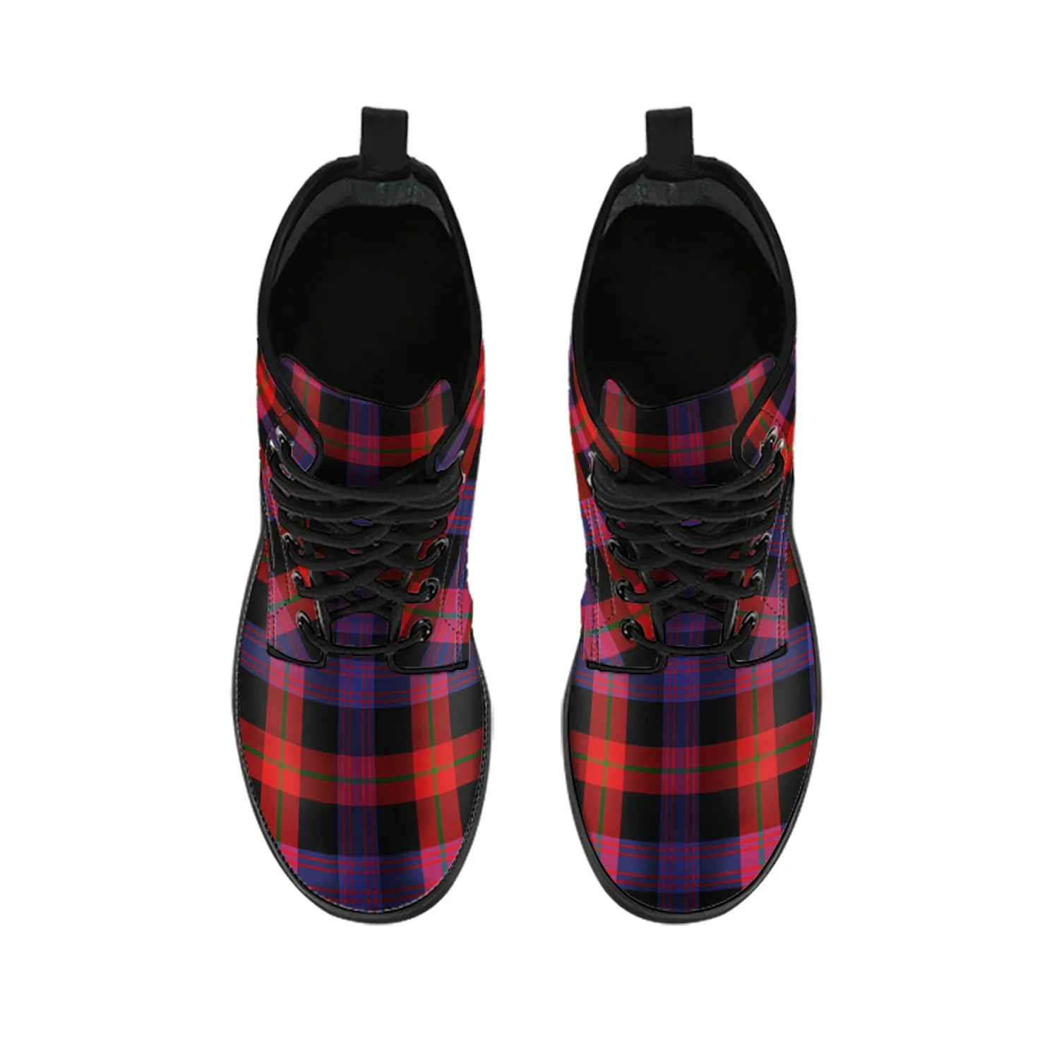 Broun Modern Tartan Leather Boots