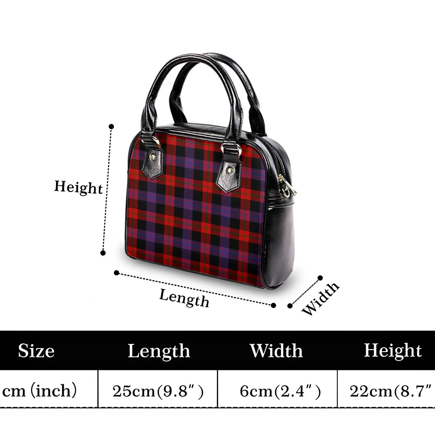 Broun Modern Tartan Shoulder Handbags