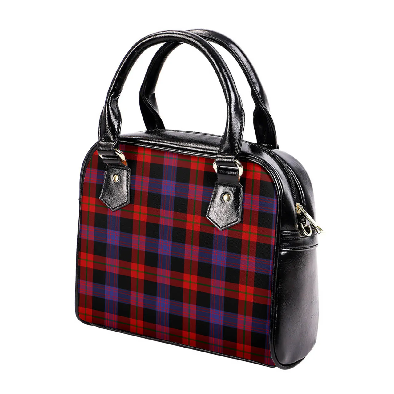 Broun Modern Tartan Shoulder Handbags