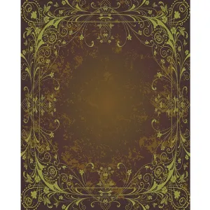 Brown & Green Antique Vine Printed Backdrop