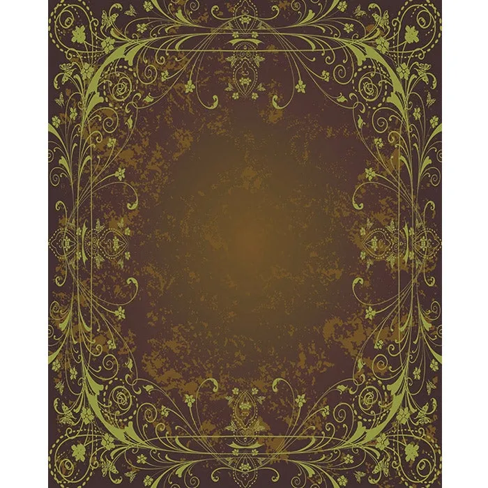 Brown & Green Antique Vine Printed Backdrop