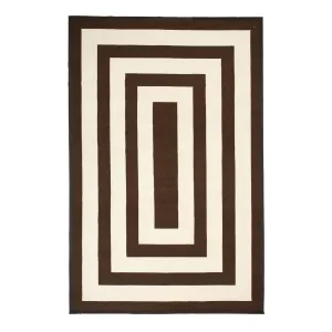 Brown & Ivory Flatweave Wool Rug - 10'3" X 15'9"