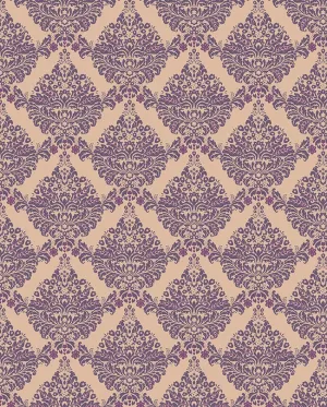 Brown & Purple Damask Printed Backdrop