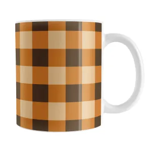 Brown and Orange Fall Buffalo Plaid Mug