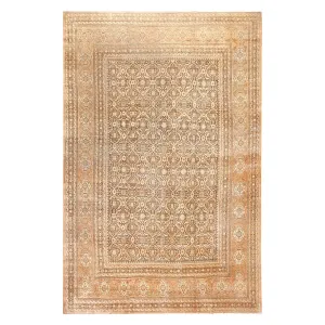 Brown Antique Persian Tabriz Rug - 10'" x 15'2"