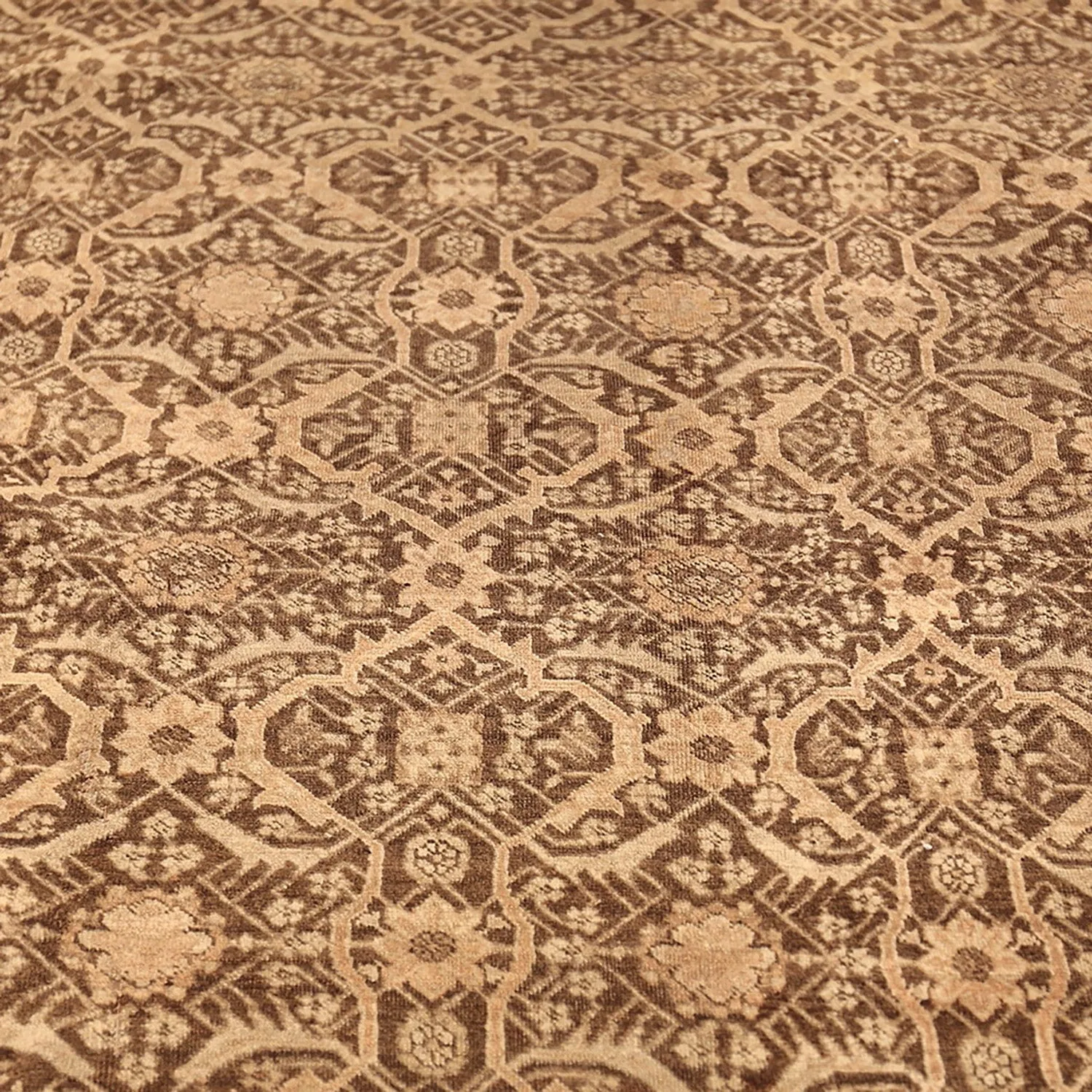 Brown Antique Persian Tabriz Rug - 10'" x 15'2"