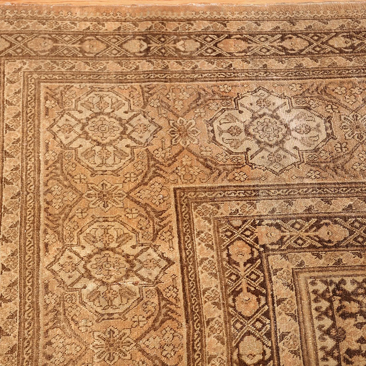 Brown Antique Persian Tabriz Rug - 10'" x 15'2"