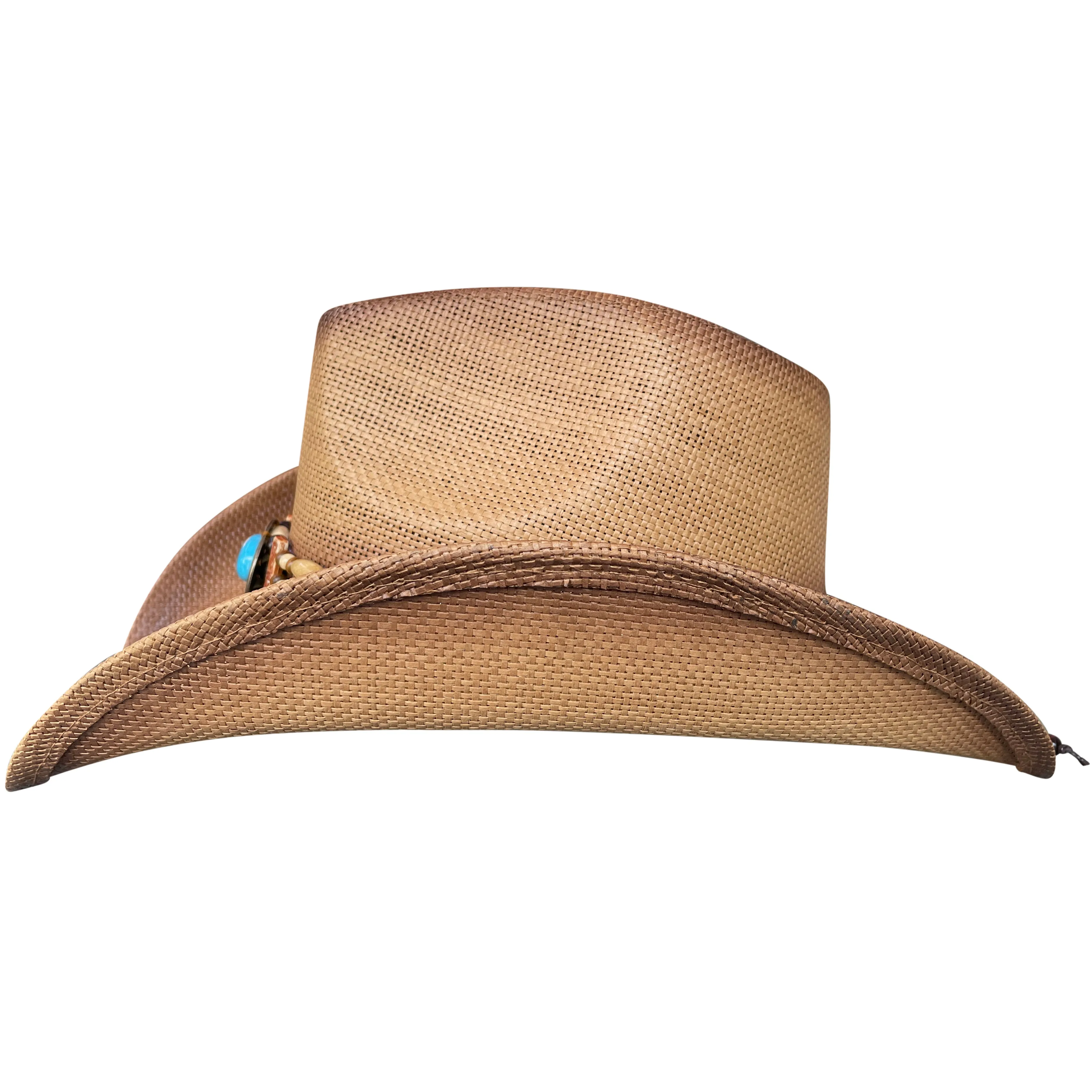 Brown Bronco Cowboy Hat Blue Bead