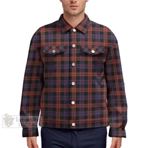 Brown (Broun) Tartan Unisex Lapel Cotton Jacket