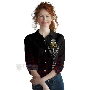 Brown (Broun) Tartan Women's Casual Shirt Featuring Alba Gu Brath Family Crest Celtic Inspired